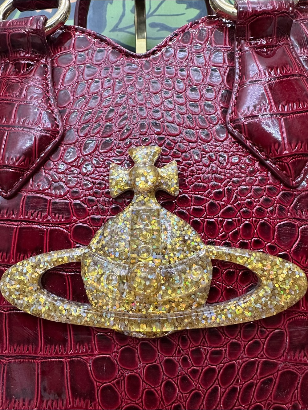 Vivienne Westwood Vintage Chancery Orb Heart Bag Red Croc Embossed Crossbody - Picture 7 of 15